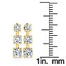 Diamond Drop Earrings: 1ct Three Diamond Drop Earrings In 14K Yellow Gold Image-3
