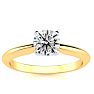Round Engagement Rings, 3/4 Carat Diamond Solitaire Ring Crafted In 14K Yellow Gold Image-1