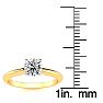 Round Engagement Rings, 3/4 Carat Diamond Solitaire Ring Crafted In 14K Yellow Gold Image-4