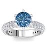 3 Carat Blue Diamond Engagement Ring In 14K White Gold Image-1