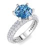 3 Carat Blue Diamond Engagement Ring In 14K White Gold Image-2