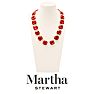 Martha Stewart Cushion Crystal Statement Necklace, Red Image-1