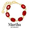 Martha Stewart Oval Crystal Statement Bracelet, Red Image-1