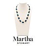 Martha Stewart Oval Crystal Statement Necklace, Blue Image-1