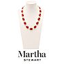 Martha Stewart Oval Crystal Statement Necklace, Red Image-1