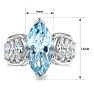 Estate Jewelry 6.27 Carat Blue and White Lab Grown Diamond Marquise Statement Ring In 14K White Gold, Size 7 Image-3