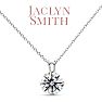 Jaclyn Smith 1/4 Carat Moissanite Solitaire Necklace In White Gold With Free Chain Image-1
