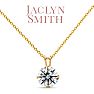 Jaclyn Smith 1/4 Carat Moissanite Solitaire Necklace In Yellow Gold With Free Chain Image-1