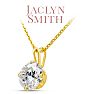 Jaclyn Smith 1/4 Carat Moissanite Solitaire Necklace In Yellow Gold With Free Chain Image-2