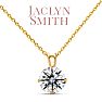 Jaclyn Smith 1/2 Carat Moissanite Solitaire Necklace In Yellow Gold With Free Chain Image-1