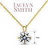 Jaclyn Smith 1/2 Carat Moissanite Solitaire Necklace In Yellow Gold With Free Chain Image-5