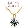 Jaclyn Smith 1 Carat Moissanite Solitaire Necklace In Yellow Gold With Free Chain Image-1