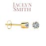 Jaclyn Smith 1/2 Carat Round Moissanite Stud Earrings in Yellow Gold Image-1