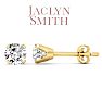 Jaclyn Smith 1 Carat Moissanite Screw Back Stud Earrings In Yellow Gold.  Fiery Amazing And Look Exactly Like Diamond! Image-1