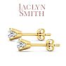 Jaclyn Smith 1 Carat Moissanite Screw Back Stud Earrings In Yellow Gold.  Fiery Amazing And Look Exactly Like Diamond! Image-3