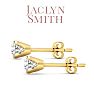 Jaclyn Smith 2 Carat Moissanite Stud Earrings In Yellow Gold  Image-3