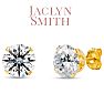 Jaclyn Smith 4 Carat Moissanite Stud Earrings In Yellow Gold. Big, Fiery, Fabulous!  Image-1