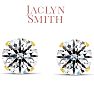 Jaclyn Smith 4 Carat Moissanite Stud Earrings In Yellow Gold. Big, Fiery, Fabulous!  Image-2