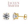 Jaclyn Smith 4 Carat Moissanite Stud Earrings In Yellow Gold. Big, Fiery, Fabulous!  Image-4
