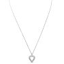 Estate Jewelry 3/8 Carat Real Diamond Heart Necklace In Sterling Silver, 18 Inches Image-2