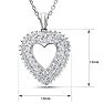 Estate Jewelry 3/8 Carat Real Diamond Heart Necklace In Sterling Silver, 18 Inches Image-5
