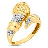 Estate Jewelry Sapphire And Diamond Vintage Wrap Ring In 14 Karat Yellow, Size 7 Image-2