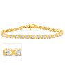 Estate Jewelry 1/5 Carat Natural Diamond Hugs & Kisses Tennis Bracelet In 10 Karat Yellow Gold, 7 Inches Image-1
