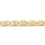 Estate Jewelry 1/5 Carat Natural Diamond Hugs & Kisses Tennis Bracelet In 10 Karat Yellow Gold, 7 Inches Image-2