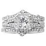 Estate Jewelry 2 Carat Princess And Round Natural Diamond Bridal Set In 14 White Gold, Size 6 Image-1