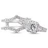 Estate Jewelry 2 Carat Princess And Round Natural Diamond Bridal Set In 14 White Gold, Size 6 Image-5
