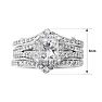 Estate Jewelry 2 Carat Princess And Round Natural Diamond Bridal Set In 14 White Gold, Size 6 Image-6