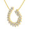 2 Carat Lab Grown Diamond Statement Necklace In Yellow Gold, 18 Inches Image-2