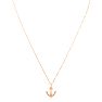 Estate Jewelry 0.04 Carat Diamond Anchor Necklace In 14K Rose Gold, 18 Inches Image-2