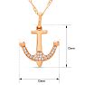 Estate Jewelry 0.04 Carat Diamond Anchor Necklace In 14K Rose Gold, 18 Inches Image-3