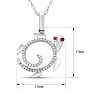Estate Jewelry 1/10 Carat Diamond and Ruby Turtle Necklace In 14K White Gold, 18 Inches Image-3