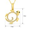 Estate Jewelry 1/10 Carat Diamond and Tsavorite Garnet Turtle Necklace In 14K Yellow Gold, 18 Inches Image-3