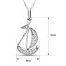 Estate Jewelry 1/10 Carat Diamond Sailboat Necklace In 14K White Gold, 18 Inches Image-3
