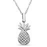 Estate Jewelry 0.06 Carat Diamond Pineapple Necklace In 14K White Gold, 18 Inches Image-1