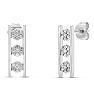 Estate Jewelry 1/4 Carat Cluster Diamond Line Earrings In 10K White Gold Image-1