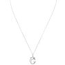 Estate Jewelry 1/10 Carat Diamond and Ruby Dolphin Necklace In 14K White Gold, 18 Inches Image-2