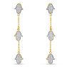 Estate Jewelry 1/2 Carat Diamond Hamsa Drop Earrings In 14K Yellow Gold, 1 3/4 Inches Image-2