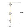 Estate Jewelry 1/2 Carat Diamond Hamsa Drop Earrings In 14K Yellow Gold, 1 3/4 Inches Image-4