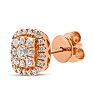 Estate Jewelry 1/2 Carat Pave Diamond Stud Earrings In 14k Rose Gold Image-3