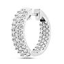 Estate Jewelry 2 Carat Triple Row Diamond Hoop Earrings In 14K White Gold, 1/2 Inch Image-3