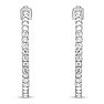 Estate Jewelry 1 Carat Diamond Hoop Earrings In 14K White Gold, 1 Inch Image-2