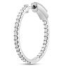 Estate Jewelry 1 Carat Diamond Hoop Earrings In 14K White Gold, 1 Inch Image-3