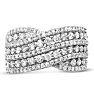 Estate Jewelry 1 Carat Diamond Criss Cross Ring In 10K White Gold, Size 7 Image-1