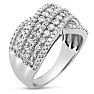 Estate Jewelry 1 Carat Diamond Criss Cross Ring In 10K White Gold, Size 7 Image-2