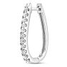 Estate Jewelry 1/2 Carat Diamond Teardrop Hoop Earrings In 10K White Gold, 3/4 Inch Image-3