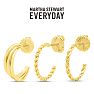 Martha Stewart Everyday Gold Textured Hoop Earrings Set of 3 Image-3